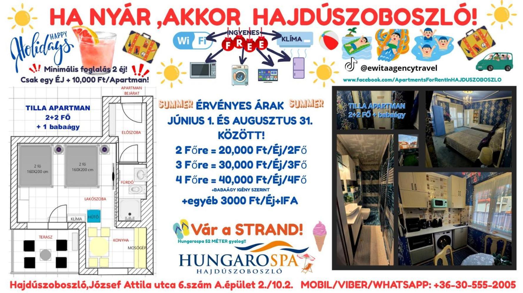 Tilla Apartman Hajdúszoboszló Exterior foto